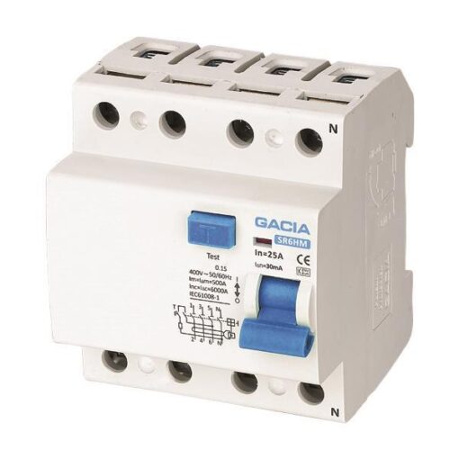 ΡΕΛΕ ΔΙΑΡΡΟΗΣ 4Χ40Α 30mΑ GACIA TYPE A EUROLAMP – 500-37023
