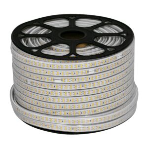 GloboStar® 70513 Wide Ταινία Διπλής Σειράς Epistar LED SMD 2835 1m 24W/m 180LED/m 3144lm/m 120° DC 230V Αδιάβροχη IP68 Ultra Θερμό Λευκό 2200K Dimmable