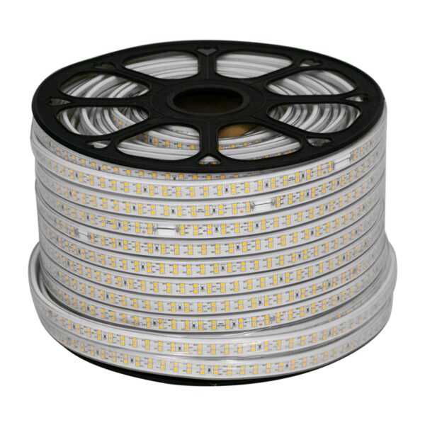 GloboStar® 70513 Wide Ταινία Διπλής Σειράς Epistar LED SMD 2835 1m 24W/m 180LED/m 3144lm/m 120° DC 230V Αδιάβροχη IP68 Ultra Θερμό Λευκό 2200K Dimmable