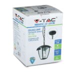 Συσκευασία εξωτερικού φωτιστικού οροφής V-TAC VT-735 με αλυσίδα, 60W, συμβατό με λαμπτήρες LED, IP44.