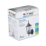 Εξωτερικό φωτιστικό τοίχου V-TAC VT-749 60W IP44, κατάλληλο για λάμπες E27 LED.