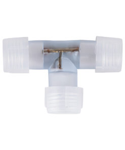 GloboStar® 70660 Σύνδεσμος T για Μονόχρωμο Φωτοσωλήνα LED 360° Degree DC 230V 2 Pin Αδιάβροχος IP68