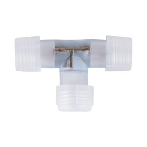 GloboStar® 70660 Σύνδεσμος T για Μονόχρωμο Φωτοσωλήνα LED 360° Degree DC 230V 2 Pin Αδιάβροχος IP68