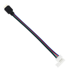 GloboStar® 70691 Ταχυσύνδεσμος Τροφοδοσίας IP20 – Strip To Power Connector 4 PIN Male για Ένωση 1 x RGB Ταινία LED Πλάτους 10mm