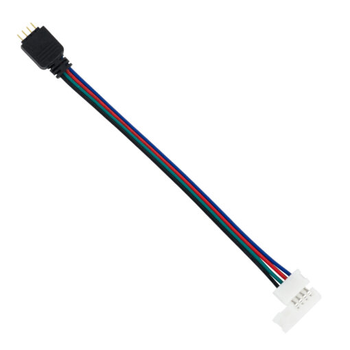 GloboStar® 70691 Ταχυσύνδεσμος Τροφοδοσίας IP20 – Strip To Power Connector 4 PIN Male για Ένωση 1 x RGB Ταινία LED Πλάτους 10mm
