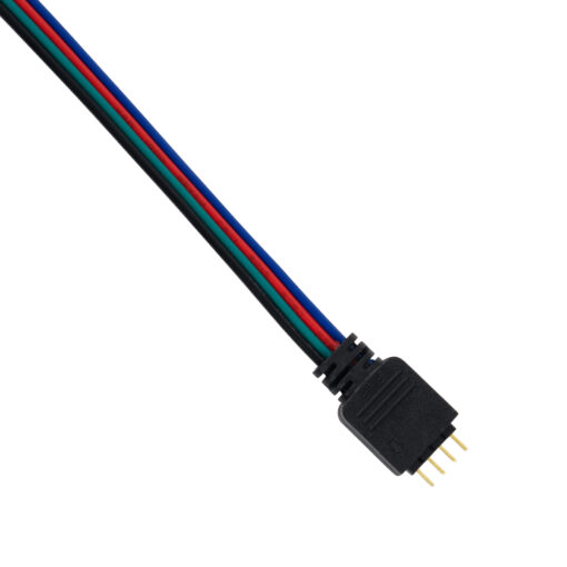 GloboStar® 70691 Ταχυσύνδεσμος Τροφοδοσίας IP20 – Strip To Power Connector 4 PIN Male για Ένωση 1 x RGB Ταινία LED Πλάτους 10mm