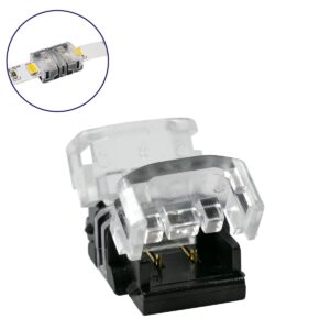 GloboStar® 70713 Ταχυσύνδεσμος Ένωσης IP20 – Strip To Strip Connector για Ένωση 2 x Μονόχρωμες Ταινίες LED Πλάτους 8mm