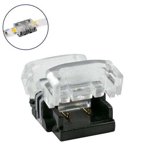 GloboStar® 70717 Ταχυσύνδεσμος Ένωσης IP20 – Strip To Strip Connector για Ένωση 2 x Μονόχρωμες Ταινίες LED Πλάτους 10mm