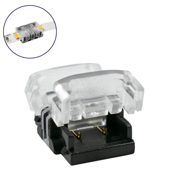 GloboStar® 70717 Ταχυσύνδεσμος Ένωσης IP20 – Strip To Strip Connector για Ένωση 2 x Μονόχρωμες Ταινίες LED Πλάτους 10mm