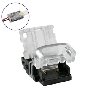 GloboStar® 70718 Ταχυσύνδεσμος Ένωσης IP20 – Strip To Cable Connector για Ένωση 1 x Μονόχρωμης Ταινίας LED Πλάτους 10mm με 1 x Καλώδιο Τροφοδοσίας