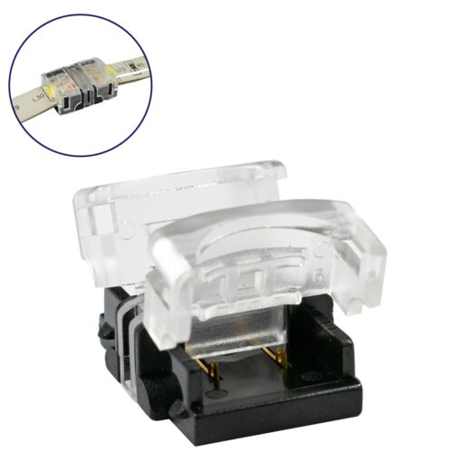 GloboStar® 70719 Αδιάβροχος Ταχυσύνδεσμος Ένωσης IP65 – Strip To Strip Connector για Ένωση 2 x Μονόχρωμες Αδιάβροχες Ταινίες LED Πλάτους 10mm