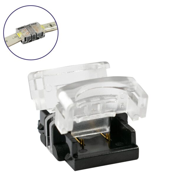 GloboStar® 70719 Αδιάβροχος Ταχυσύνδεσμος Ένωσης IP65 – Strip To Strip Connector για Ένωση 2 x Μονόχρωμες Αδιάβροχες Ταινίες LED Πλάτους 10mm