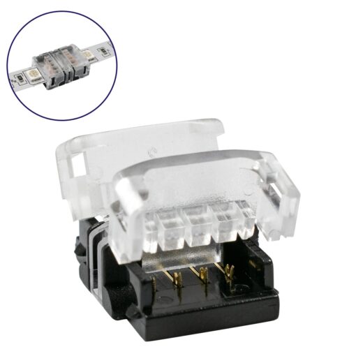 GloboStar® 70721 Ταχυσύνδεσμος Ένωσης IP20 – Strip To Strip Connector για Ένωση 2 x RGB Ταινίες LED Πλάτους 10mm