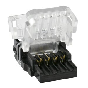 GloboStar® 70722 Ταχυσύνδεσμος Ένωσης IP20 – Strip To Cable Connector για Ένωση 1 x RGB Ταινίας LED Πλάτους 10mm με 1 x Καλώδιο Τροφοδοσίας