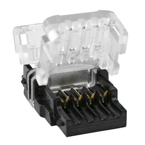 GloboStar® 70722 Ταχυσύνδεσμος Ένωσης IP20 – Strip To Cable Connector για Ένωση 1 x RGB Ταινίας LED Πλάτους 10mm με 1 x Καλώδιο Τροφοδοσίας