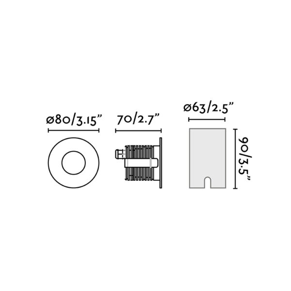 Faro Barcelona GRUND 80 Αδιάβροχο Χωνευτό Φωτιστικό Δαπέδου Μαύρου Χρώματος 7W COB LED 3000K IP67 – 70731