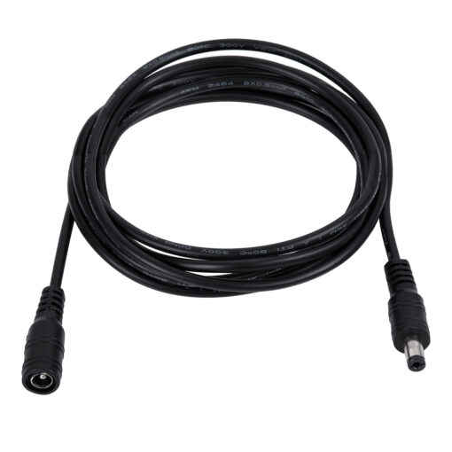 GloboStar® 70745 Καλώδιο Τροφοδοσίας DC Προέκταση 2 Μέτρων από Jack 2.1×5.5mm Male σε Female 2.1×5.5mm Μ200 x Π1.1cm Μαύρο