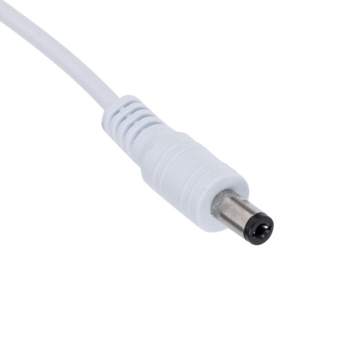 GloboStar® 70747 Καλώδιο Τροφοδοσίας DC 2 Μέτρων από Jack Male 2.1×5.5mm σε 2 x 0.3mm Ατερμάτιστο Καλώδιο Μ200 x Π1.1cm Λευκό