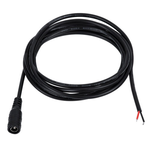 GloboStar® 70748 Καλώδιο Τροφοδοσίας DC 2 Μέτρων από Female 2.1×5.5mm σε 2 x 0.3mm Ατερμάτιστο Καλώδιο Μ200 x Π1.1cm Μαύρο