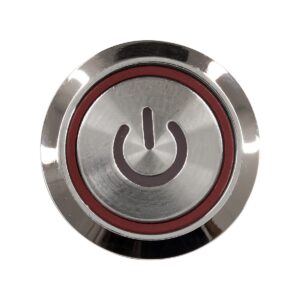 GloboStar® 70781 LED Φωτιζόμενος Διακόπτης Χωνευτός – Μπουτόν On/Off Ανοξείδωτος DC 12V με Angel Eye Κόκκινο Max 5A