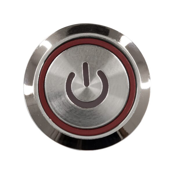 GloboStar® 70781 LED Φωτιζόμενος Διακόπτης Χωνευτός – Μπουτόν On/Off Ανοξείδωτος DC 12V με Angel Eye Κόκκινο Max 5A