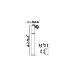 Faro Barcelona Φωτιστικό Κολωνάκι Κήπου Spy-2 Σκούρο Γκρι LED 6W H43cm – 70783