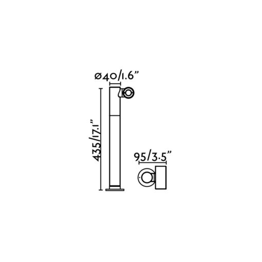 Faro Barcelona Φωτιστικό Κολωνάκι Κήπου Spy-2 Σκούρο Γκρι LED 6W H43cm – 70783