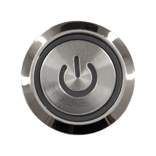 GloboStar® 70785 LED Φωτιζόμενος Διακόπτης Χωνευτός – Μπουτόν PUSH On Ανοξείδωτος DC 12V με Angel Eye Αδιάβροχο Φ18mm IP67 Ψυχρό Λευκό 6000K