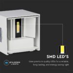 LED Φωτιστικό Τοίχου 5W V-TAC Λευκό Αδιάβροχο IP65 Φυσικό Λευκό 4000K – 217088