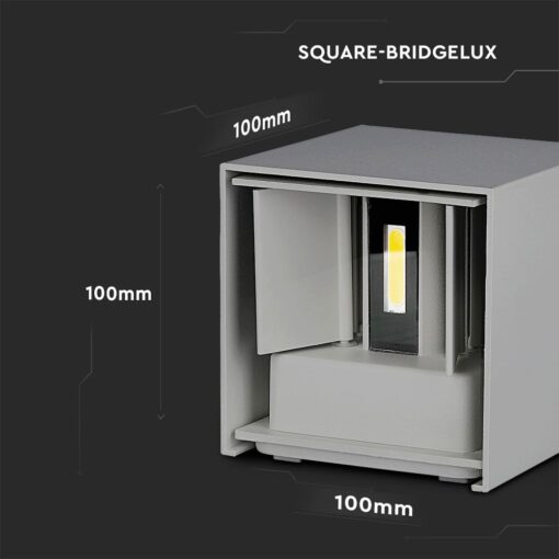 Τετράγωνο φωτιστικό Bridgelux με διαστάσεις 100x100x100mm.
