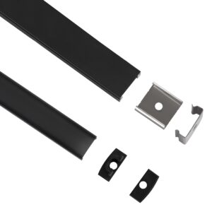 GloboStar® 70806-1M Επιφανειακό Προφίλ Αλουμινίου Μαύρο με Μαύρο Οπάλ Κάλυμμα για 1 Σειρά Ταινίας LED Πατητό – Press On 1 Μέτρο