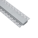 GloboStar® PLASTERBOARD-PROFILE 70820-1M Προφίλ Αλουμινίου – Βάση & Ψύκτρα Ταινίας LED με Μαύρο Φιμέ Κάλυμμα – Χωνευτή Χρήση σε Γυψοσανίδα – Trimless – Πατητό Κάλυμμα – Ασημί – 1 Μέτρο – Μ100 x Π6.7 x Υ1.4cm