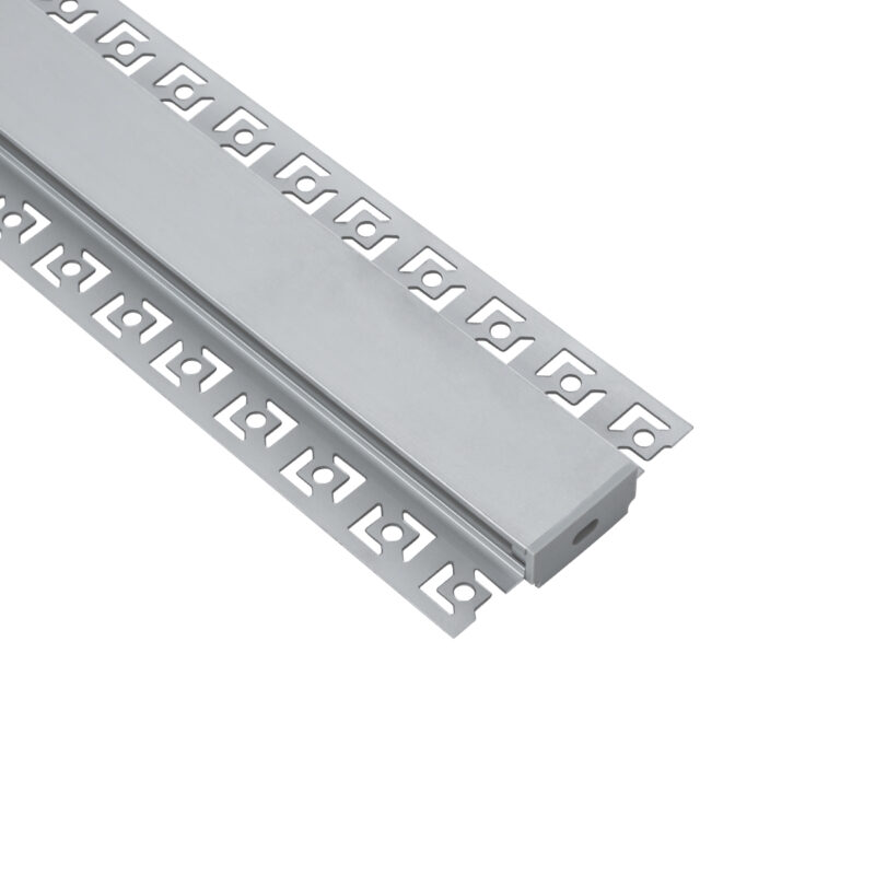 GloboStar® PLASTERBOARD-PROFILE 70820-1M Προφίλ Αλουμινίου – Βάση & Ψύκτρα Ταινίας LED με Μαύρο Φιμέ Κάλυμμα – Χωνευτή Χρήση σε Γυψοσανίδα – Trimless – Πατητό Κάλυμμα – Ασημί – 1 Μέτρο – Μ100 x Π6.7 x Υ1.4cm