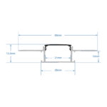 GloboStar® PLASTERBOARD-PROFILE 70820-1M Προφίλ Αλουμινίου – Βάση & Ψύκτρα Ταινίας LED με Μαύρο Φιμέ Κάλυμμα – Χωνευτή Χρήση σε Γυψοσανίδα – Trimless – Πατητό Κάλυμμα – Ασημί – 1 Μέτρο – Μ100 x Π6.7 x Υ1.4cm