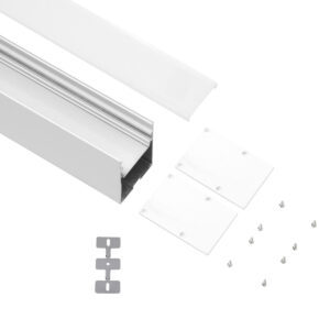 GloboStar® SURFACEPENDANT-PROFILE 70827-1M Προφίλ Αλουμινίου – Βάση & Ψύκτρα Ταινίας LED με Λευκό Γαλακτερό Κάλυμμα – Επιφανειακή & Κρεμαστή Χρήση – Πατητό Κάλυμμα – Λευκό – 1 Μέτρο – Μ100 x Π5 x Υ7cm