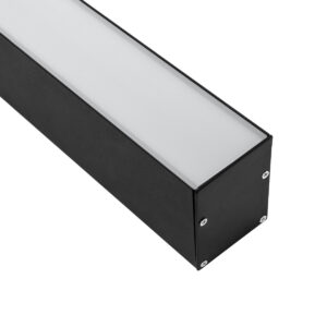 GloboStar® SURFACEPENDANT-PROFILE 70828-1M Προφίλ Αλουμινίου – Βάση & Ψύκτρα Ταινίας LED με Λευκό Γαλακτερό Κάλυμμα – Επιφανειακή & Κρεμαστή Χρήση – Πατητό Κάλυμμα – Μαύρο – 1 Μέτρο – Μ100 x Π5 x Υ7cm