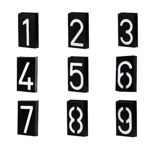 GloboStar® 71516 Αυτόνομο Ηλιακό Φωτιστικό LED SMD 1W 100lm με Ενσωματωμένη Μπαταρία 1000mAh – Φωτοβολταϊκό Πάνελ με Αισθητήρα Ημέρας-Νύχτας για Αρίθμηση Δρόμου με Αριθμό 6 Αδιάβροχο IP55 Ψυχρό Λευκό 6000K