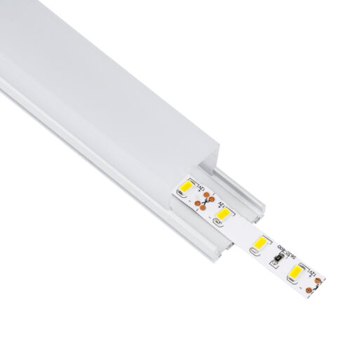GloboStar® SURFACEPENDANT-PROFILE 70848-1M Προφίλ Αλουμινίου – Βάση & Ψύκτρα Ταινίας LED με Λευκό Γαλακτερό Κάλυμμα – Επιφανειακή & Κρεμαστή Χρήση – Πατητό Κάλυμμα – Λευκό – 1 Μέτρο – Μ100 x Π2.6 x Υ2.3cm