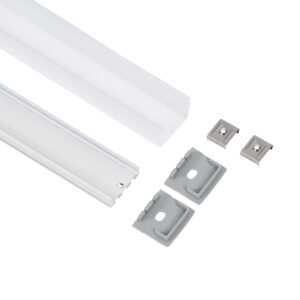 GloboStar® SURFACEPENDANT-PROFILE 70848-1M Προφίλ Αλουμινίου – Βάση & Ψύκτρα Ταινίας LED με Λευκό Γαλακτερό Κάλυμμα – Επιφανειακή & Κρεμαστή Χρήση – Πατητό Κάλυμμα – Λευκό – 1 Μέτρο – Μ100 x Π2.6 x Υ2.3cm