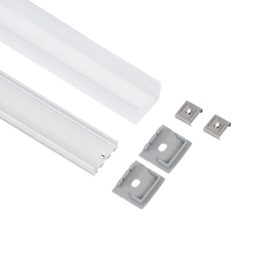 GloboStar® SURFACEPENDANT-PROFILE 70848-1M Προφίλ Αλουμινίου – Βάση & Ψύκτρα Ταινίας LED με Λευκό Γαλακτερό Κάλυμμα – Επιφανειακή & Κρεμαστή Χρήση – Πατητό Κάλυμμα – Λευκό – 1 Μέτρο – Μ100 x Π2.6 x Υ2.3cm