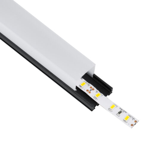 GloboStar® SURFACEPENDANT-PROFILE 70849-1M Προφίλ Αλουμινίου – Βάση & Ψύκτρα Ταινίας LED με Λευκό Γαλακτερό Κάλυμμα – Επιφανειακή & Κρεμαστή Χρήση – Πατητό Κάλυμμα – Μαύρο – 1 Μέτρο – Μ100 x Π2.6 x Υ2.3cm