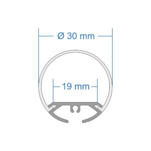 GloboStar® SURFACEPENDANT-PROFILE 70854-1M Προφίλ Αλουμινίου – Βάση & Ψύκτρα Ταινίας LED με Λευκό Γαλακτερό Κάλυμμα – Επιφανειακή & Κρεμαστή Χρήση – Πατητό Κάλυμμα – Μαύρο – 1 Μέτρο – Μ100 x Φ3cm
