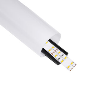 GloboStar® SURFACEPENDANT-PROFILE 70856-1M Προφίλ Αλουμινίου – Βάση & Ψύκτρα Ταινίας LED με Λευκό Γαλακτερό Κάλυμμα – Επιφανειακή & Κρεμαστή Χρήση – Πατητό Κάλυμμα – Μαύρο – 1 Μέτρο – Μ100 x Φ6cm