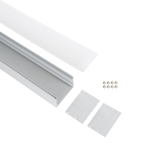 GloboStar® UNDERGROUND-PROFILE 70860-1M Προφίλ Αλουμινίου – Βάση & Ψύκτρα Ταινίας LED με Λευκό Γαλακτερό Κάλυμμα – Ενδοδαπέδια Χωνευτή Χρήση σε Δρόμους – Πατητό Κάλυμμα Υψηλής Αντοχής & Ανθεκτικότητας σε Βάρος – Ασημί – 1 Μέτρο – Μ100 x Π5 x Υ3.5cm
