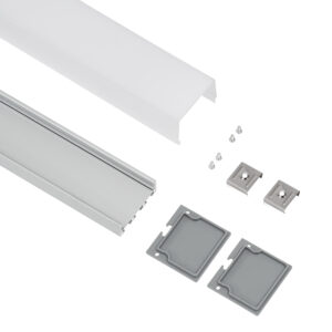 GloboStar® SURFACEPENDANT-PROFILE 70864-1M Προφίλ Αλουμινίου – Βάση & Ψύκτρα Ταινίας LED με Λευκό Γαλακτερό Κάλυμμα – Επιφανειακή & Κρεμαστή Χρήση – Πατητό Κάλυμμα – Ασημί – 1 Μέτρο – Μ100 x Π4.5 x Υ4.2cm