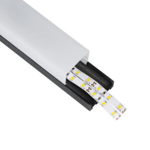 GloboStar® SURFACEPENDANT-PROFILE 70866-1M Προφίλ Αλουμινίου – Βάση & Ψύκτρα Ταινίας LED με Λευκό Γαλακτερό Κάλυμμα – Επιφανειακή & Κρεμαστή Χρήση – Πατητό Κάλυμμα – Μαύρο – 1 Μέτρο – Μ100 x Π4.5 x Υ4.2cm