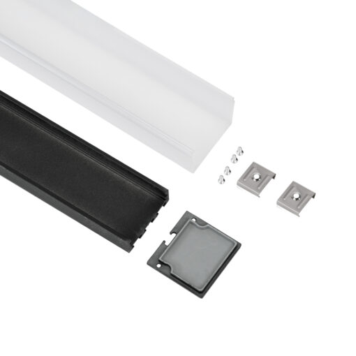 GloboStar® SURFACEPENDANT-PROFILE 70866-1M Προφίλ Αλουμινίου – Βάση & Ψύκτρα Ταινίας LED με Λευκό Γαλακτερό Κάλυμμα – Επιφανειακή & Κρεμαστή Χρήση – Πατητό Κάλυμμα – Μαύρο – 1 Μέτρο – Μ100 x Π4.5 x Υ4.2cm