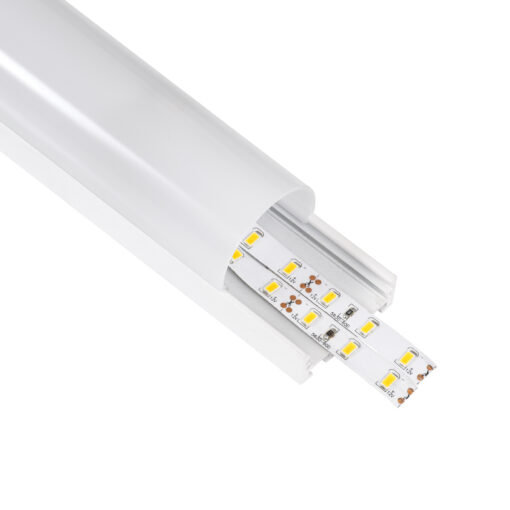 GloboStar® SURFACEPENDANT-PROFILE 70871-1M Προφίλ Αλουμινίου – Βάση & Ψύκτρα Ταινίας LED με Λευκό Γαλακτερό Κάλυμμα – Επιφανειακή & Κρεμαστή Χρήση – Πατητό Κάλυμμα – Λευκό – 1 Μέτρα – Μ100 x Π4.5 x Υ4.2cm
