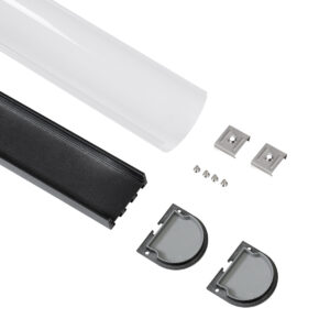 GloboStar® SURFACEPENDANT-PROFILE 70872-1M Προφίλ Αλουμινίου – Βάση & Ψύκτρα Ταινίας LED με Λευκό Γαλακτερό Κάλυμμα – Επιφανειακή & Κρεμαστή Χρήση – Πατητό Κάλυμμα – Μαύρο – 1 Μέτρα – Μ100 x Π4.5 x Υ4.2cm