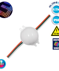 20 Τεμάχια x LED Magic Digital Στρογγυλό Module Φ3 CM RGBW 0.72W 12V GloboStar 30544
